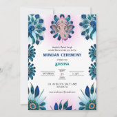 Mundan Ceremony Ganesha logo Peacock Design Kaart (Voorkant)