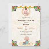 Mundan Ceremony Ganesha logo Royal Golden & Blauwg Kaart (Voorkant)