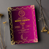 Mundan Ceremony Ganesha logo Royal Golden & Pink Kaart