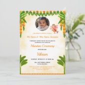 Mundan (Hair Cutting) Ceremonie Uitnodiging Kaart (Staand voorkant)
