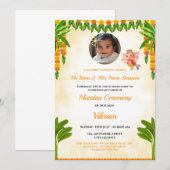 Mundan (Hair Cutting) Ceremonie Uitnodiging Kaart (Voorkant / Achterkant)