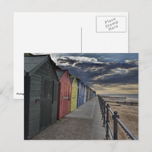 Mundesley Beach Huts Briefkaart (Voorkant / Achterkant)