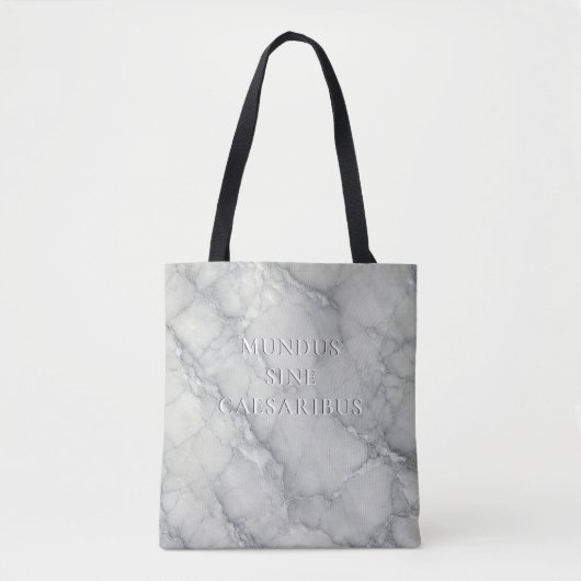 "Mundus sine caesaribus" Marmer Tote Bag (Voorkant)