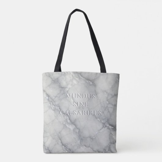 "Mundus sine caesaribus" Marmer Tote Bag (Achterkant)