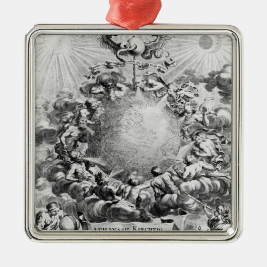 Mundus Subterraneus" door Athanasius Kircher Metalen Ornament (Voorkant)