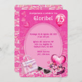 Muñeca Personalizada Plantilla de Cumpleaños Rosa Kaart (Voorkant / Achterkant)