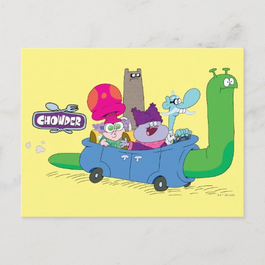 Mung, Chowder, Shnitzel en Truffels in nagelauto Briefkaart (Voorkant)