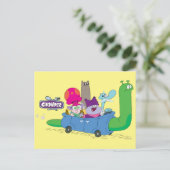 Mung, Chowder, Shnitzel en Truffels in nagelauto Briefkaart (Staand voorkant)