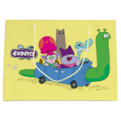 Mung, Chowder, Shnitzel en Truffels in nagelauto Groot Cadeauzakje (Voorkant)