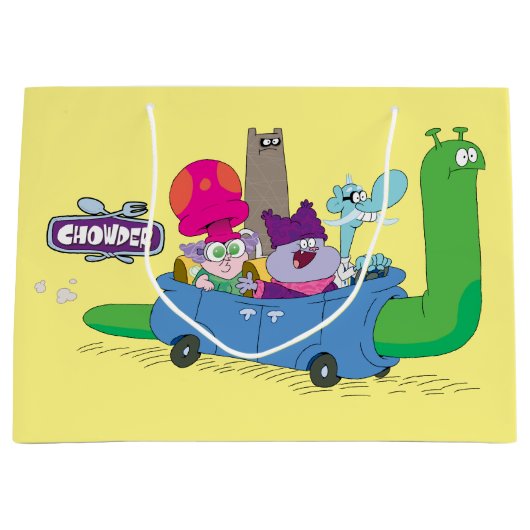 Mung, Chowder, Shnitzel en Truffels in nagelauto Groot Cadeauzakje (Voorkant)