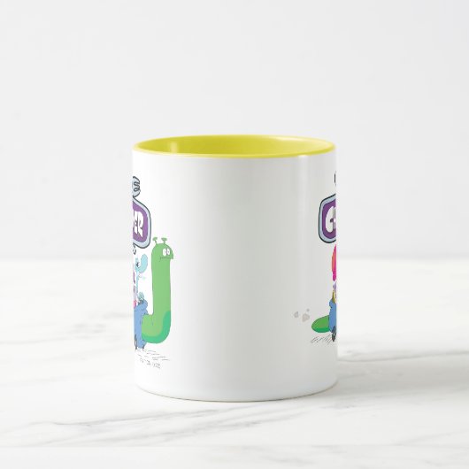 Mung, Chowder, Shnitzel en Truffels in nagelauto Mok (Midden)