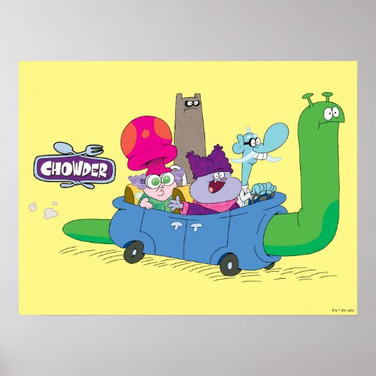 Mung, Chowder, Shnitzel en Truffels in nagelauto Poster (Voorkant)