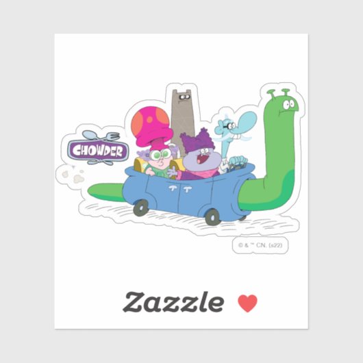 Mung, Chowder, Shnitzel en Truffels in nagelauto Sticker (Vel)