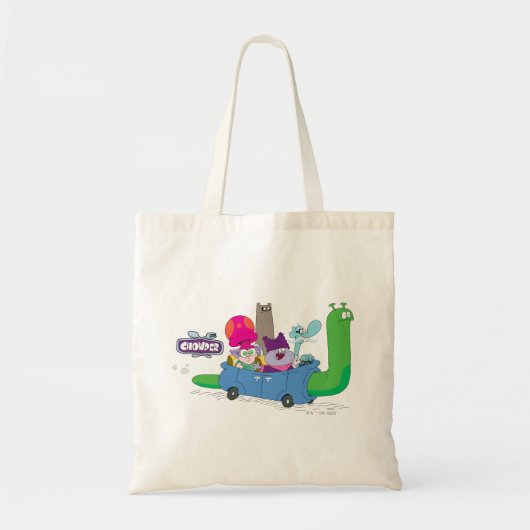 Mung, Chowder, Shnitzel en Truffels in nagelauto Tote Bag (Voorkant)