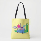 Mung, Chowder, Shnitzel en Truffels in nagelauto Tote Bag (Voorkant)