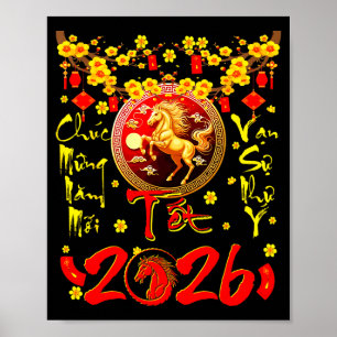 Mung Nam Moi Tet 2026 Vietnamees Nieuw Lunaar Jaar Poster