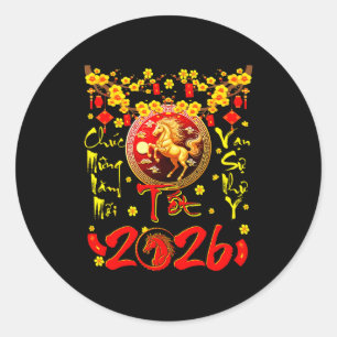 Mung Nam Moi Tet 2026 Vietnamees Nieuw Lunaar Jaar Ronde Sticker