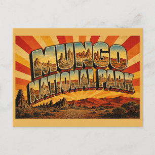 Mungo National Park NSW Outback Vintage Reis Kunst Briefkaart