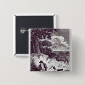 Mungo Park in Afrika Vierkante Button 5,1 Cm (Voorkant /achterkant)