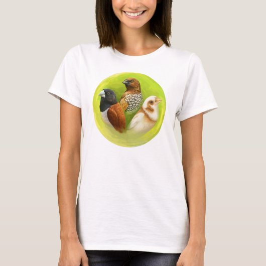 Munia vinkt realistisch schilderij t-shirt (Voorkant)