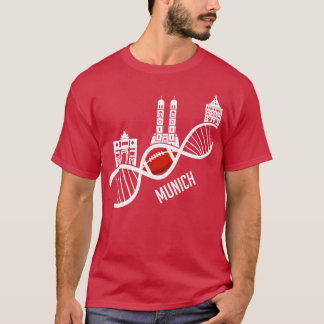 Munich American Football Skyline Bavaria Gift cla T-shirt