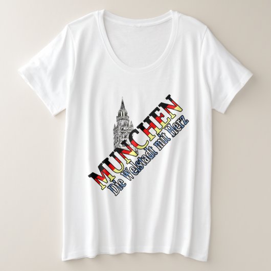 Munich Bavaria Duitsland Grote Maat T-shirt (Design voorkant)