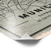 Munich Duitstalige map print poster canvas (Hoek)
