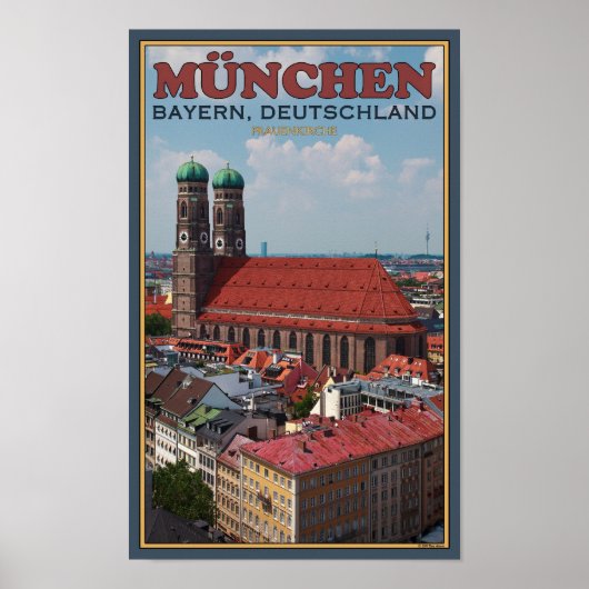 Munich Frauenkirche (Portrait) Poster (Voorkant)