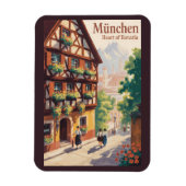 Munich Germany Bavaria Illustration Travel Art Magneet (Verticaal)