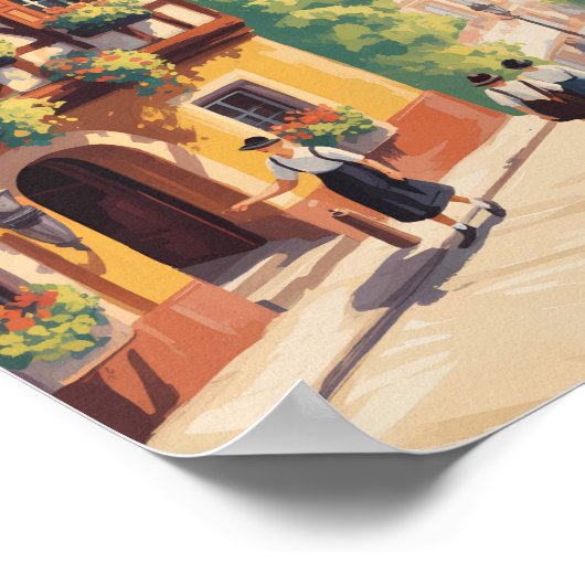 Munich Germany Bavaria Illustration Travel Art Poster (Hoek)