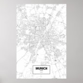 Munich, Germany (black on white) Poster (Voorkant)