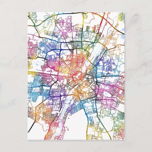 Munich Germany City Map Briefkaart (Voorkant)