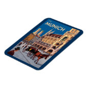 Munich Germany Marienplatz Travel Art Vintage Magneet (Linkerzijde)