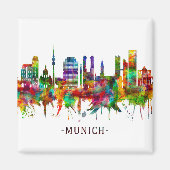 Munich Germany Skyline Magneet (Voorkant)