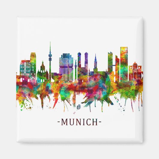 Munich Germany Skyline Magneet (Voorkant)