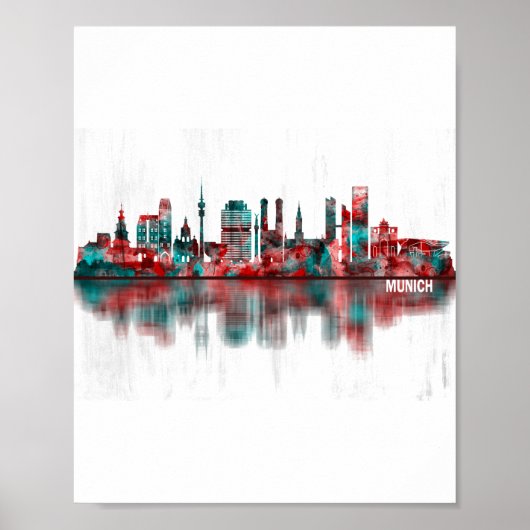 Munich Germany Skyline Poster (Voorkant)