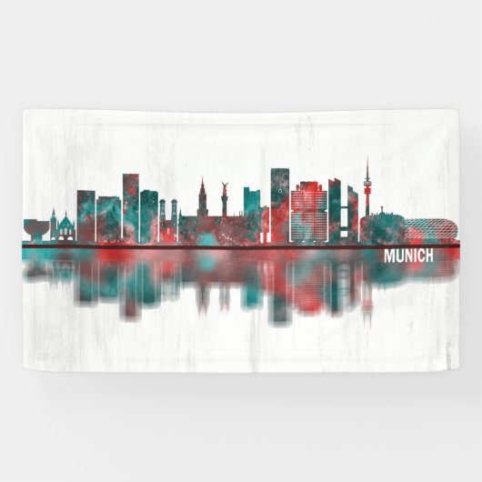 Munich Germany Skyline Spandoek (Horizontaal)