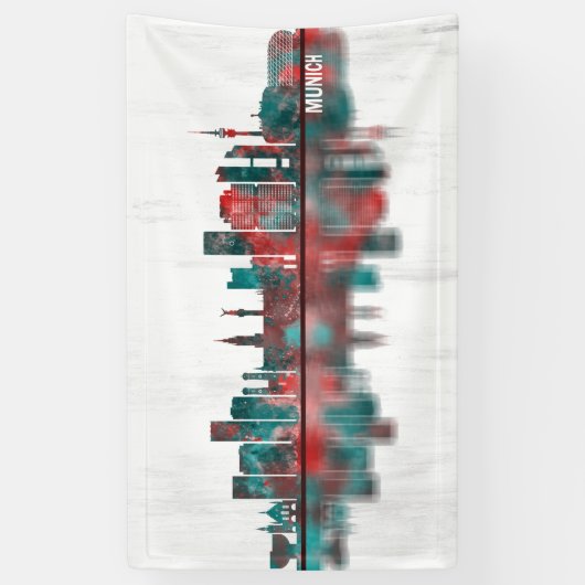 Munich Germany Skyline Spandoek (Verticaal)