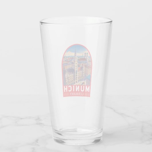 Munich Germany Travel Art Emblem Glas (Achterkant)