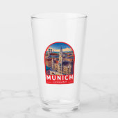 Munich Germany Travel Art Emblem Glas (Voorkant)