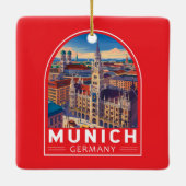 Munich Germany Travel Art Emblem Keramisch Ornament (Achterkant)