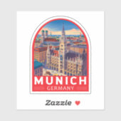 Munich Germany Travel Art Emblem Sticker (Vel)
