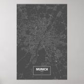 Munich, Germany (white on black) Poster (Voorkant)