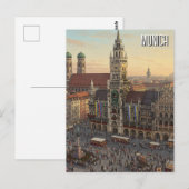 Munich Marienplatz Duitsland Reizen Briefkaart (Voorkant / Achterkant)