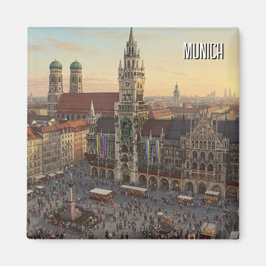 Munich Marienplatz Duitsland Reizen Magneet (Voorkant)