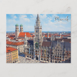Munich Marienplatz Germany Briefkaart