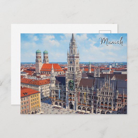 Munich Marienplatz Germany Briefkaart (Voorkant / Achterkant)