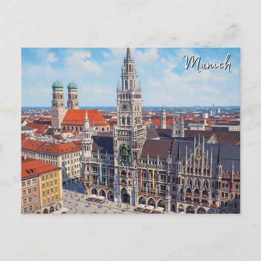 Munich Marienplatz Germany Briefkaart (Voorkant)