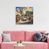 Munich Markt bij Twin Towers Canvas Kunst (Insitu (Woonkamer))