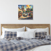 Munich Markt bij Twin Towers Canvas Kunst (Insitu (Slaapkamer))